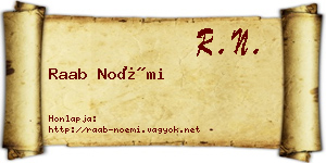 Raab Noémi névjegykártya